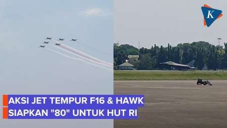 Manuver Pesawat Tempur F16 dan Hawk, Siapkan Formasi 80 untuk HUT Ke-80 RI