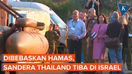 Momen Sandera Thailand yang Dibebaskan Hamas Tiba di Israel