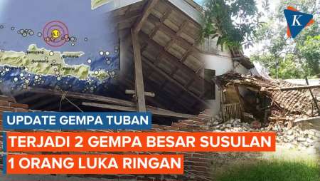 BNPB Catat Ada 2 Gempa Besar Susulan di Tuban, 8 Keluarga Terdampak