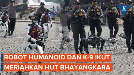 Jelang HUT ke-79 Bhayangkara, Polri Pamerkan Robot Polisi dan Anjing K-9