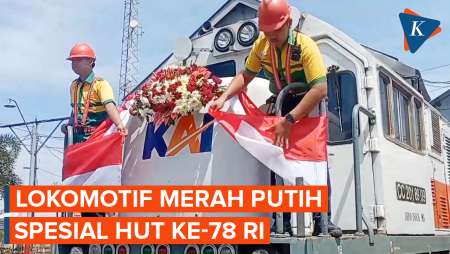 Lokomotif Bersolek Meriahkan HUT Ke-78 RI, Dipasangi Bendera Merah Putih!