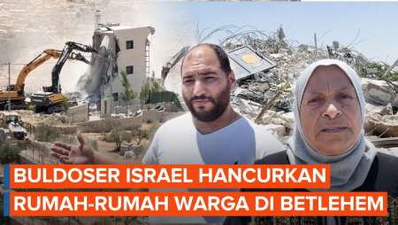 Momen Buldoser Israel Hancurkan Rumah-rumah Warga di Tepi Barat