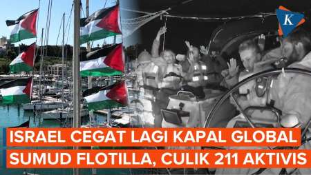 Israel Culik 211 Aktivis Global Sumud Flotilla, Kapal Dicegat Saat Menuju Gaza