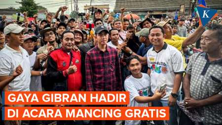 Gaya Wapres Gibran Meriahkan Acara Mancing Mania Gratis Di Bekasi