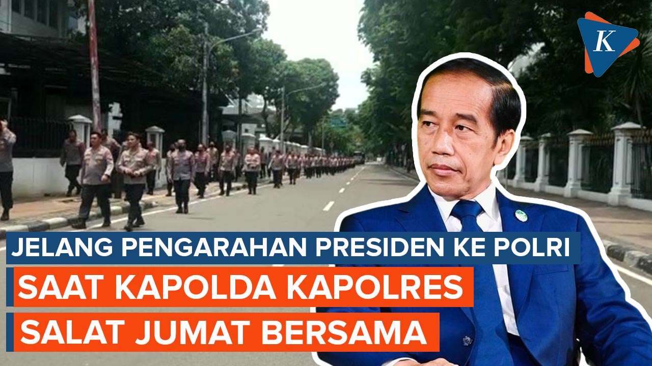 Jelang Pengarahan Presiden Jokowi, Kapolda-Kapolres Jalan Kaki Salat Jumat Bersama