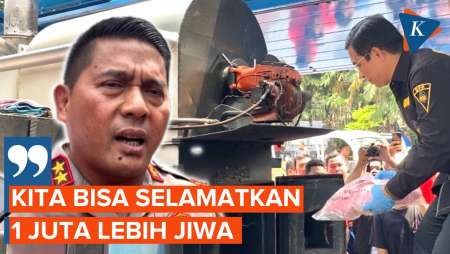 Momen Polda Metro Jaya Musnahkan Barang Bukti Narkoba Gunakan Insinerator