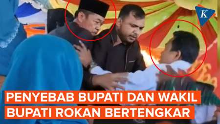 Heboh Bupati dan Wakil Bupati Rokan Hilir Ribut Saling Dorong di Acara Pelantikan Kades