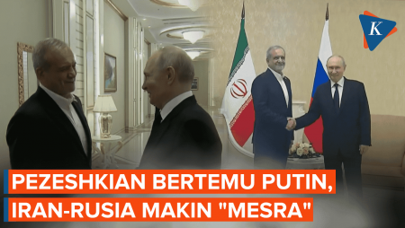Pezeshkian-Putin "Mesra" Di Turkmenistan, Rusia Tegas Dukung Iran Di Tengah Konflik