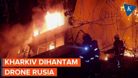 Api Berkobar! Drone Rusia Hantam Kharkiv Ukraina