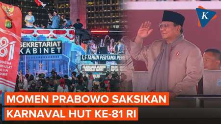 Momen Prabowo Hormat Ke Konvoi Karnaval HUT Ke-81 RI, Diberi Ompreng MBG