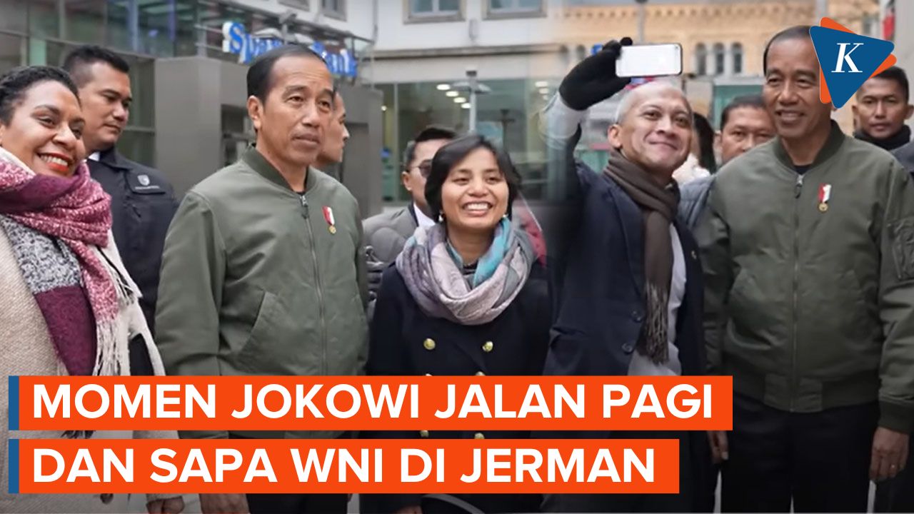 Momen Jokowi Jalan Pagi dan Sapa WNI di Jerman