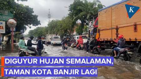 Info Terkini Banjir Taman Kota Daan Mogot Hari Ini, Pengendara Motor Menepi