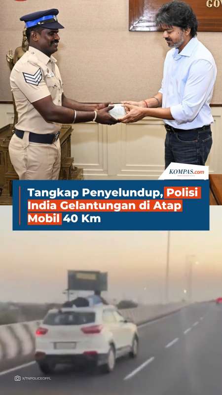 Tangkap Penyelundup, Polisi India Gelantungan di Atap Mobil 40 Km