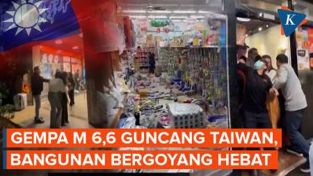 Detik-detik Gempa M 6,6 Guncang Taiwan, Bangunan Bergoyang Hebat