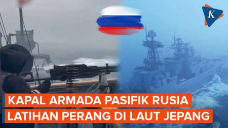 Mengintip Latihan Tempur Kapal Perang Rusia di Laut Jepang
