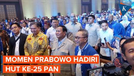 Prabowo Duduk Bersebelahan 3 Ketum Parpol di Acara HUT ke-25 PAN