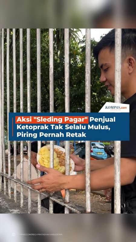 Aksi "Sleding Pagar" Penjual Ketoprak Tak Selalu Mulus, Piring Pernah Retak