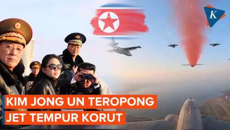Manuver Jet Tempur Korut Di Hadapan Kim Jong Un