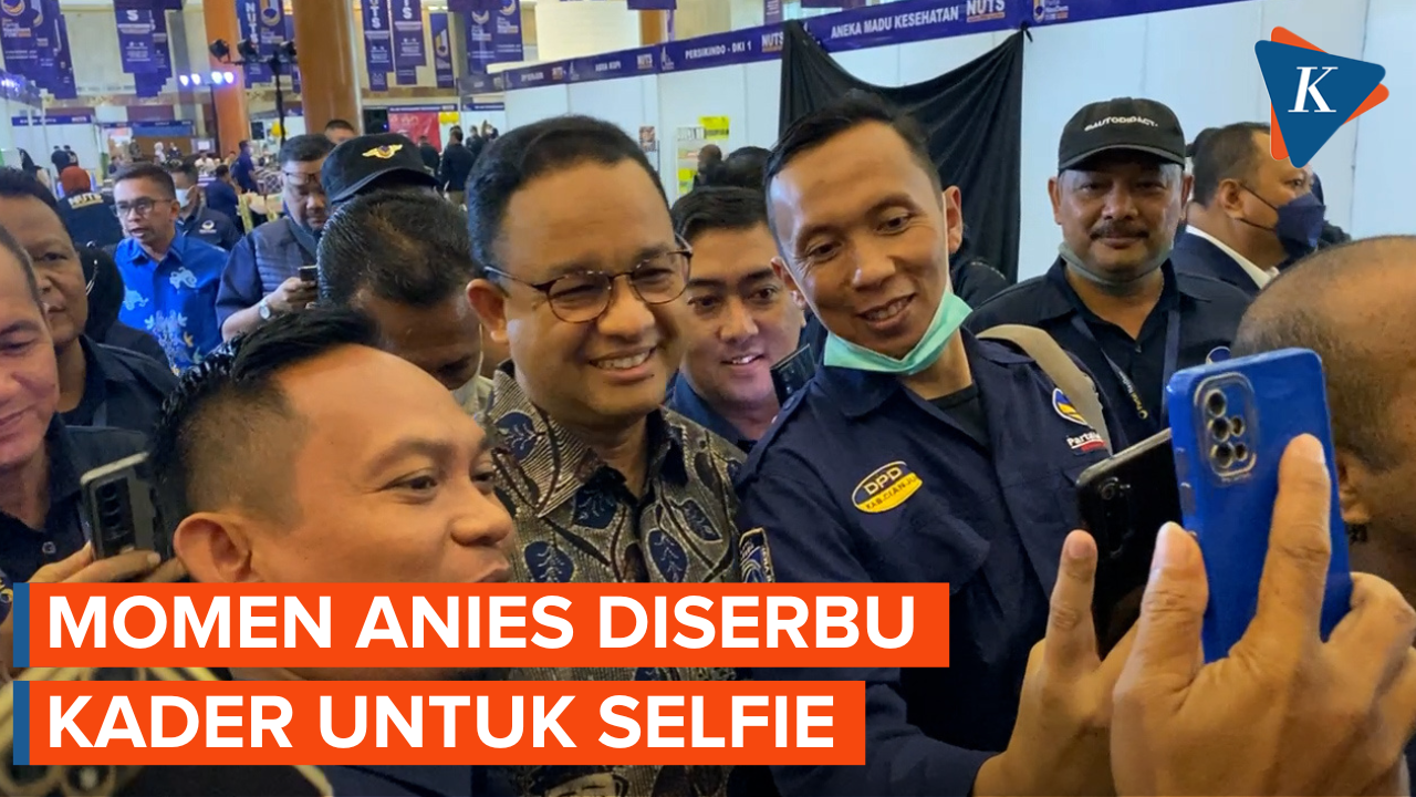 Heboh, Anies Langsung Diserbu Kader untuk Selfie Saat Hadiri HUT Nasdem