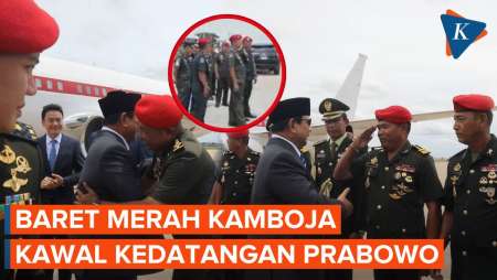 Prajurit Baret Merah Kamboja Kawal Kedatangan Prabowo, Beri Hormat dan Pelukan