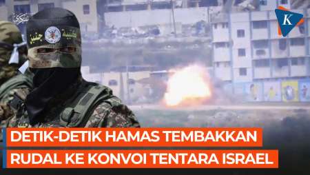 Detik-detik Hamas Tembakkan Rudal ke Konvoi Tentara Israel