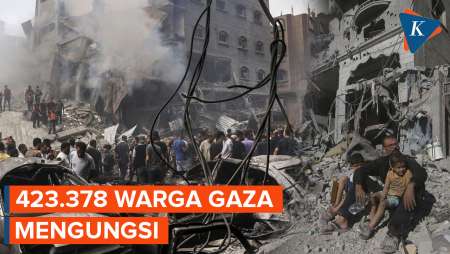 Gempuran Serangan Israel Memaksa 423.378 Warga Gaza Mengungsi
