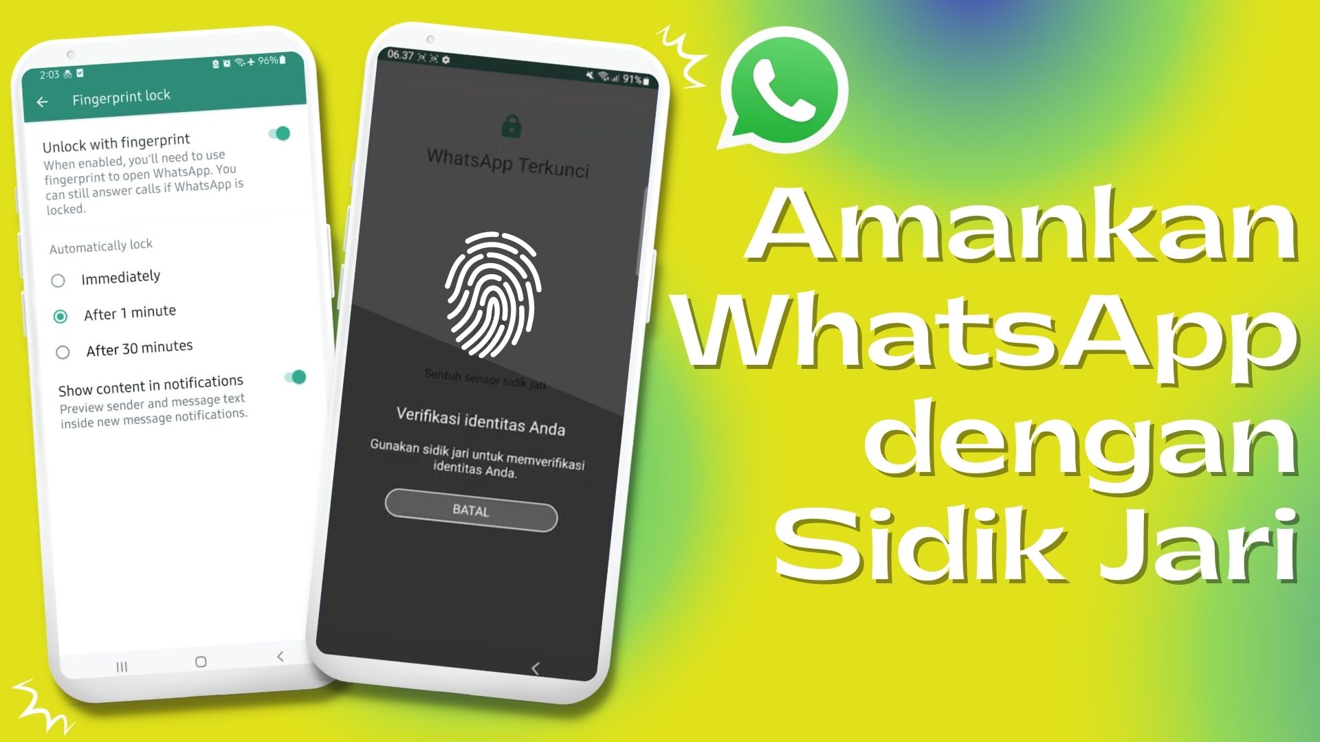 Cara Mengunci WhatsApp dengan Sidik Jari di Android