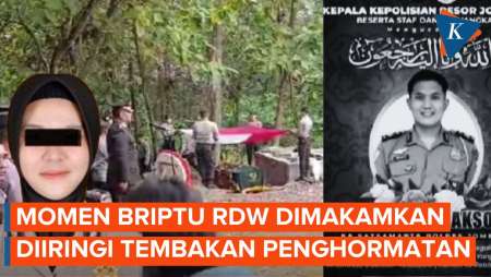 Tembakan Penghormatan Iringi Pemakaman Briptu RDW yang Dibakar Istri Sendiri