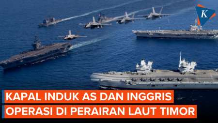 Penampakan Kapal Induk AS dan Kerajaan Inggris Latihan di Laut Timor, Dekat Indonesia