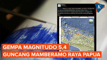 Gempa Magnitudo 5,4 Guncang Mamberamo Raya Papua