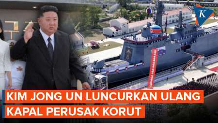 Korea Utara Rilis Video Kim Jong-un Luncurkan Ulang Kapal Perusak yang Sebelumnya Gagal