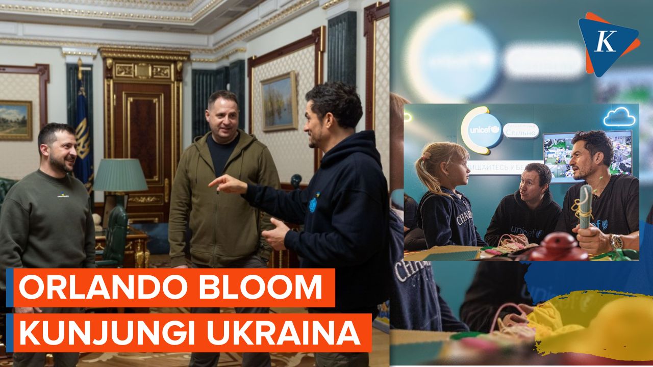 Aktor Orlando Bloom Kunjungi Anak-Anak di Ukraina