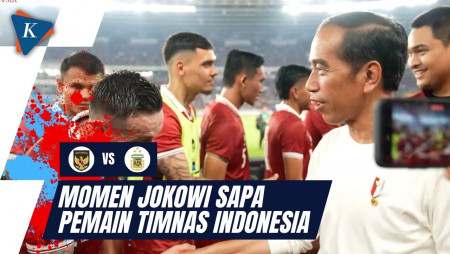 Jokowi Sapa Pemain Timnas Indonesia Usai Pertandingan Lawan Argentina