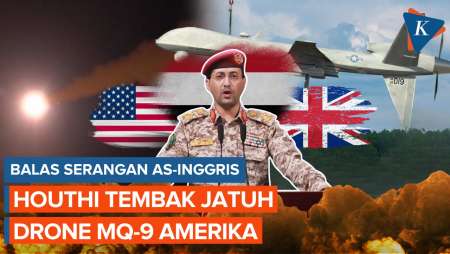 Balas Serangan! Houthi Tembak Jatuh Drone MQ-9 AS