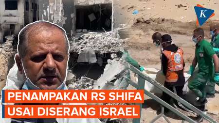 Potret Para Pekerja Perbaiki RS Shifa Gaza yang Hancur Diserang Pasukan Israel