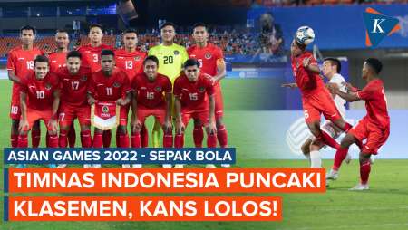 Klasemen Sepak Bola Asian Games: Timnas Indonesia Teratas, Kans Lolos!