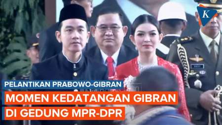 Detik-detik Kedatangan Gibran pada Pelantikan Presiden-Wapres, Selvi Ananda Berkebaya Merah