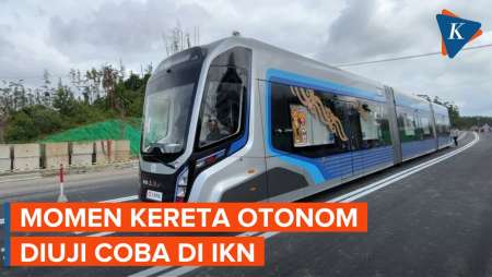 Begini Penampakan Kereta Otonom China, Berjalan Tanpa Rel, Diuji Coba di IKN!