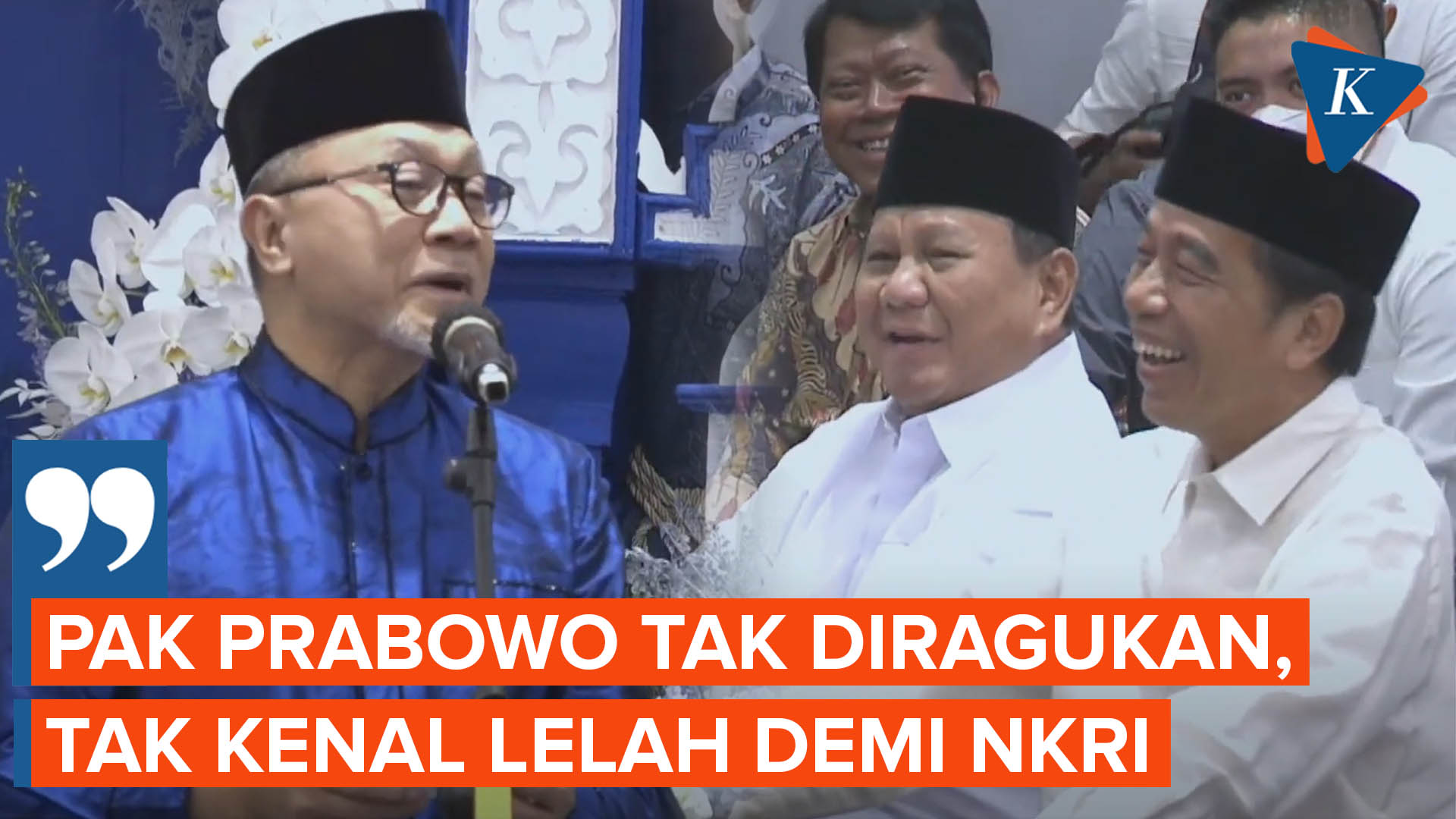 Zulkifli Hasan Puji Prabowo di Depan Jokowi