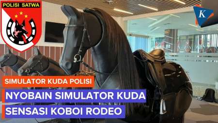 Mencoba Simulator Kuda Polri, Sensasi Menunggang Ala Koboi