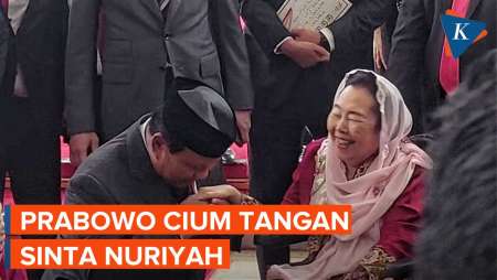 Momen Prabowo Cium Tangan Istri Gus Dur Usai Sidang Tahunan…