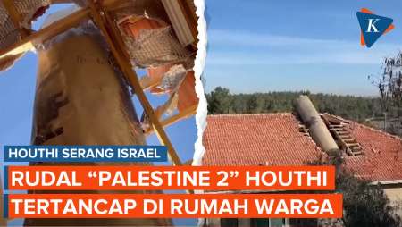 Penampakan Rudal Houthi yang Targetkan Israel Menancap di Atap Rumah Warga Yerusalem