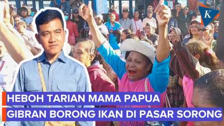 Warga Sorong Menari Saat Gibran Borong Dagangan Di Pasar Ikan