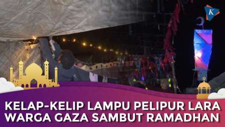 Penampakan Kelap-kelip Tenda Pengungsi Palestina Sambut Ramadhan di Khan Younis