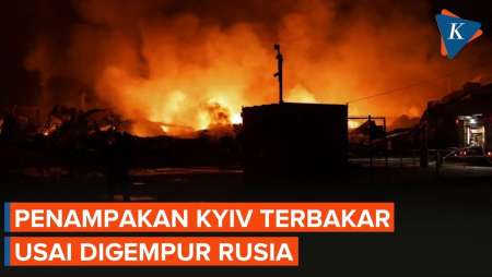 Penampakan Kyiv Memerah Usai Dibombardir Rusia, Warga: Kami Keluar Dan Lari