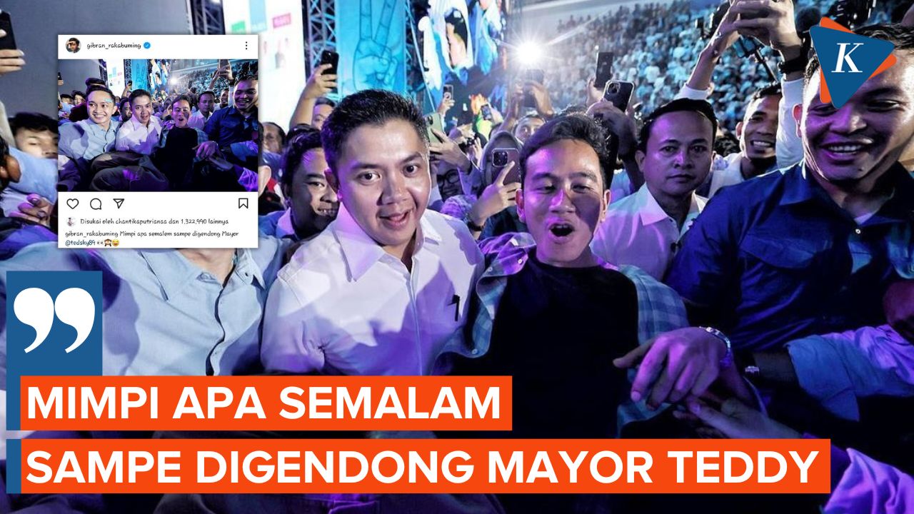 Momen Gemas Gibran Digendong Mayor Teddy Ajudan Prabowo