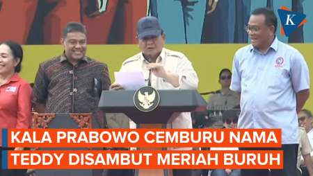 Momen Buruh Soraki Teddy Indra Wijaya, Prabowo: Kan Gue Presidennya