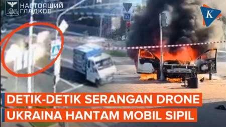 Terekam CCTV! Begini Detik-detik Drone Ukraina Hantam Mobil Warga di Belgorod