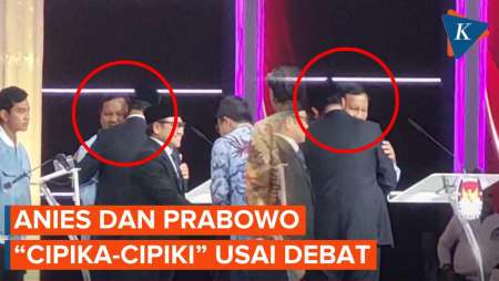 Momen Anies dan Prabowo “Cipika-Cipiki” Usai Debat Capres