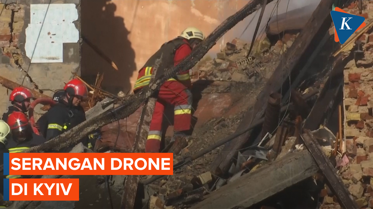 Detik-Detik Serangan Drone di Kyiv